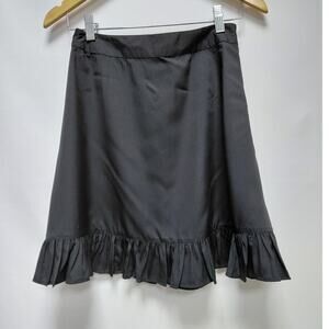 NA-KD Ruffle Hem Skirt Black Solid Lightweight Size 36